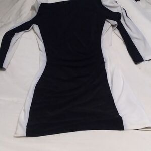 Lauren Ralph Lauren Black and White Long Sleeve Dress
